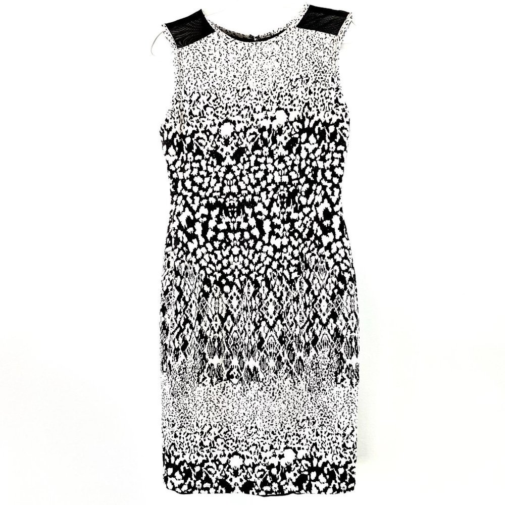 Carmen Marc Valvo Knit Print Sheath Dress Small